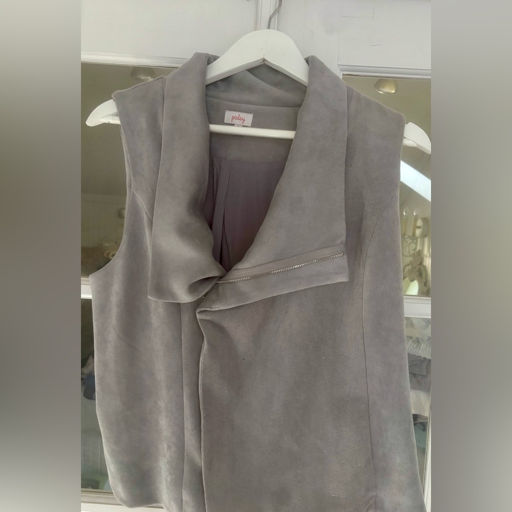 Pixley Gray faux suede Sleeveless Vest